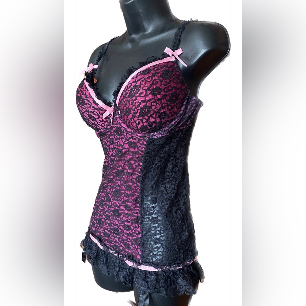 VS BLK/PNK Merry Widow, 36D *P1098